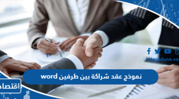 نموذج عقد شراكة بين طرفين word